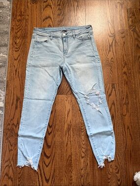 American Eagle Outfitters Light Blue Distressed Skinny Jeans